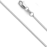 14k Yellow OR White Gold SOLID 1.1mm Box Link Chain Necklace with Lobster Claw Clasp