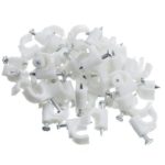 CableWholesale RG6 Cable-Clip, White, 100 Pieces per Bag (200-961)