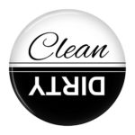 Clean Dirty Dishwasher Magnet Sign Indicator (Black White)