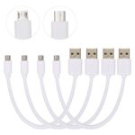 OthoKing Micro USB Cable Short 8 Inch for Charging and Sync 4 Pack White