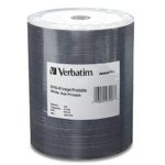 Verbatim 4.7GB up to 16x DataLifePlus White Inkjet Hub Printable Recordable Disc DVD-R 100-Disc Tape Wrap  97016
