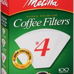 Melitta Cone Coffee Filters, White, No. 4, 100-Count Filters (Pack of 6)