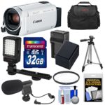 Canon Vixia HF R800 1080p HD Video Camera Camcorder (White) with 32GB Card + Battery & Charger + Case + Filter + Tripod + LED Light + Microphone Kit