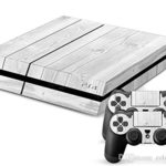 LLC Integral – White Wood Skin Decal Cover for Sony PlayStation 4 slim PS4 Console Gamepad pack Sticker + 2 Skins stickers for dualshock 4 Controller