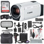 Canon Vixia HF R800 HD Camcorder (White) Deluxe Bundle W/ Camcorder Case, 64 GB SD Card, 3 Pc. Filter Kit, LED Light Kit, and Xpix Cleaning Accessories