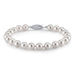 7-8mm White Freshwater Cultured Pearl Bracelet – AAA Quality
