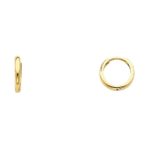 14k Yellow OR White Gold 1.5mm Thickness Huggie Earrings (8 x 8 mm)