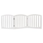 Arf pets Free standing Wood Dog Gate, Step Over Pet Fence, Foldable, Adjustable – White