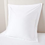White House 420 Thread Count 2PCs Pillow Shams Euro Square 24″x24″ Size 100% Egyptian Cotton ( White Solid )