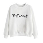 Clearance!Napoo Women PRINCESS Letter Print Crown Crewneck Pullover Sweatshirt (M, White)