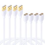 Besgoods [4-Pack] 6 ft White USB Extension Cable USB 2.0 Extender Cord – A Male to A Female USB Cable for Keyboard, Mouse, Printer