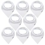 KiddyStar Baby Bandana Drool Bibs, Organic, Plain White Unisex 8-pack set for Boys and Girls, Soft and Absorbent, Adjustable with Snaps, Baby Shower Gift for Newborns, Perfect for Twins and Triplets
