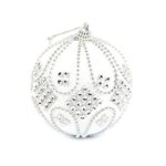 Hot Sale! Clearance!Todaies Christmas Rhinestone Glitter Baubles Balls Xmas Tree Ornament Decoration 8CM (8cm, White)