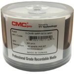 CMC Pro – Powered byTY Technology Watershield Glossy White Inkjet Hub 16X DVD-R – 50-Pack