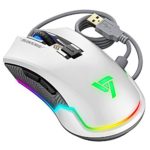 VicTsing Pro RGB Gaming Mouse Wired, 16.8 Milllion Chroma RGB Color,7250 DPI Optical Sensor, 6 Programmable Buttons , Adjustable DPI Sniper Button, Comfortable Weights and Grips-White