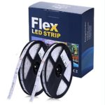 Tingkam Led Strip Lights Kit 32.8 Ft (10m) 300 leds Waterproof 5050 SMD RGB LED Flexible Lights with 44key ir Controller and Power Supply for Home,Kitchen,Sitting Room and Bedroom Decoration-White