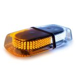 Xprite White & Amber 240 LED Roof Top Mini Bar, Truck Car Vehicle Law Enforcement Emergency Hazard Beacon Caution Warning Snow Plow Safety Flashing Strobe Light with Magnetic(Other Color Available)