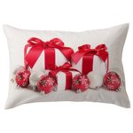 BCDshop 2018 New Christmas Pillow Case Car Sofa Bed Waist Throw Cushion Cover Home Decor Gift (White B, Linen blend)