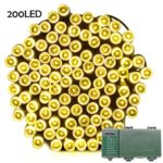 Lalapao Battery Operated 200 LED String Lights Fairy Christmas Outdoor Lighting Decor Lights with Automatic Timer for Outside Indoor Garden Patio Lawn Outside Home Xmas Tree Decorative (Warm White)
