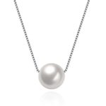 Alipeia White Pearl 925 Sterling Silver Shell Choker Necklace Box Chain
