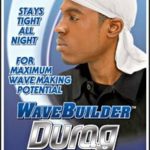 WAVE BUILDER Du-Rag with Long-Tie WHITE (Model: 192-AW), Stays tight all night, perfect fit, premium fabric, breathable material, form fitting, full size (1 Durag)