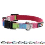 Pawtitas Pet / Puppy Soft Training Adjustable Multicolor Dog Collar Extra Small 3/8 Inch Pink / White / Teal / Green