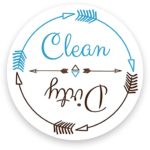 Dishwasher Magnet Clean Dirty White 3 inch Round Magnet – Boho Stylish Cool Tribal Primitive Arrow Design Flip Kitchen Magnet for Home Decor, Gift for Men & Women, or Party Favors, Made in USA