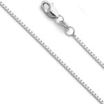 14k Yellow OR White Gold SOLID 0.9mm Box Link Chain Necklace with Lobster Claw Clasp