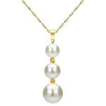 Chain Freshwater Cultured Pearl Necklace Pendant Jewelry for Women 18 inch