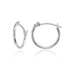 14K Gold Tiny Small 12mm High Polished Round Thin Lightweight Unisex Hoop Earrings