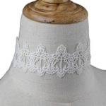 CRELANE Lace Cloth Choker Necklace- Fashion Jewelry- Latest Design Collar Choker-Women Accessories, Silver Plated, White