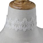 CRELANE Lace Cloth Choker Necklace- Fashion Jewelry- Latest Design Collar Choker-Women Accessories, Silver Plated, White