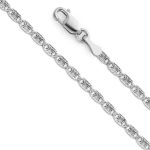 Wellingsale 14k White Gold SOLID 2mm Polished Valentino Star/Edge Diamond Cut Chain Necklace