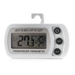 Refrigerator Fridge Thermometer Digital Freezer Room Thermometer Waterproof, Max/Min Record Function with Large LCD Display (White)