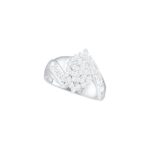 Roy Rose Jewelry 10K White Gold Ladies Diamond Cluster Ring 1/2 Carat tw ~ Size 7