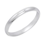 Women’s 14K White Gold 2mm Classic Fit Plain Wedding Band (Available Ring Sizes 4-8 1/2)