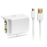 MoKo Xbox One X/Xbox One/Xbox One S/Xbox One Elite Battery Pack, [High Capacity] 2000mAh Rechargeable Extended Charge Power Kit, White