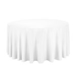 LinenTablecloth 120-Inch Round Polyester Tablecloth White