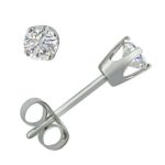 AGS Certified 1/3ct TW Round Diamond Stud Earrings in 14K White or Yellow Gold