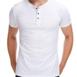Boisouey Men’s Casual Slim Fit Short Sleeve Henley T-Shirts Cotton Shirts