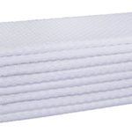 Cotton Craft 8 Pack White EuroCafe Waffle Weave Terry Kitchen Towels 16×28, 100% Ringspun 2 Ply Cotton Highly Absorbent Low Lint, Professional Grade 400 Grams, Multi Purpose Bar Mops Hand Towel
