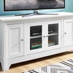 WE Furniture 52″ Wood TV Media Stand Storage Console – White