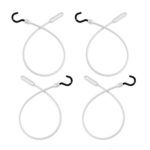 The Better Bungee 4PKC30NW Polyurethane Bungee Synch Cord with Loop & Nylon Hook (4 Pack), 30″, White