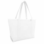 DALIX 23″ Premium 24 oz. Cotton Canvas Shopping Tote Bag in White