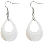 MagicYiMu Bridal Teardrop Dangle Hook Earrings Adorned with Natural Freshwater Shell Jewelry for Women