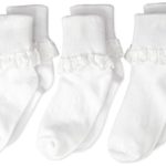 Jefferies Socks Girl’s Eyelet Lace Socks (Pack of 3), White, X-Small