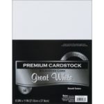 Darice GX-2200-06 50-Piece Card Stock Paper, 8.5 by 11-Inch, White