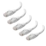 Cable Matters 5-Pack Snagless Cat6 Ethernet Cable (Cat6 Cable / Cat 6 Cable) in White 7 Feet – Available 1FT – 150FT in Length