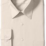 Van Heusen Men’s Poplin Regular Fit Solid Point Collar Dress Shirt