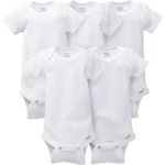 Gerber Unisex-Baby 5 Pack Onesies, White, 18 Months